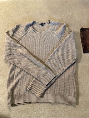 James Perse Crewneck Waffle Knit Sweater - Light Beige